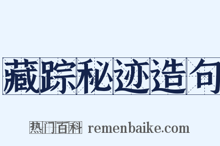 藏踪秘迹造句是什么意思的图片